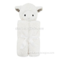 custom excllent velour pure white tactful little sheep head baby blanket soft